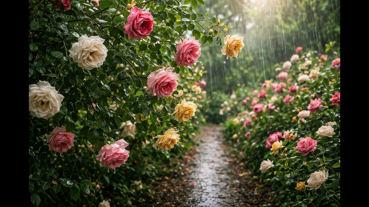 Relax Your Mind 🌸 Gentle Rain in a Peaceful Garden (8 Hours)