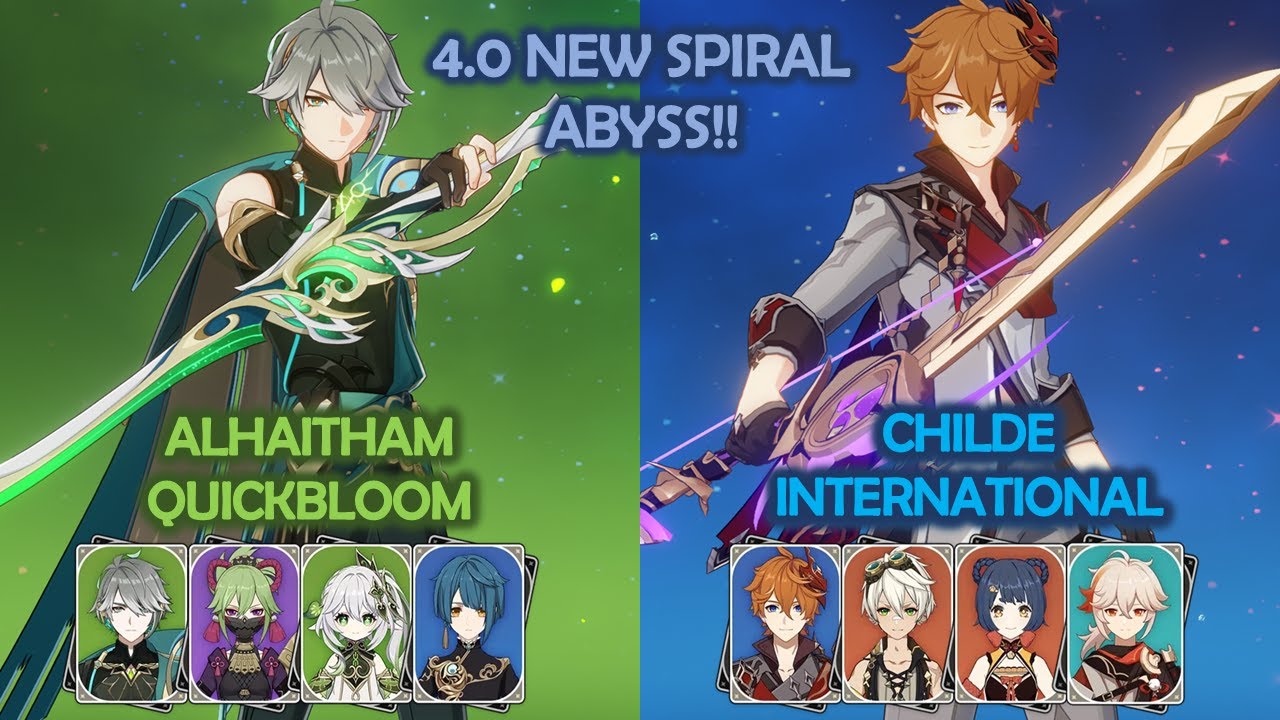 NEW 4.0 Spiral Abyss! Alhaitham Quickbloom & Childe International Genshin Impact