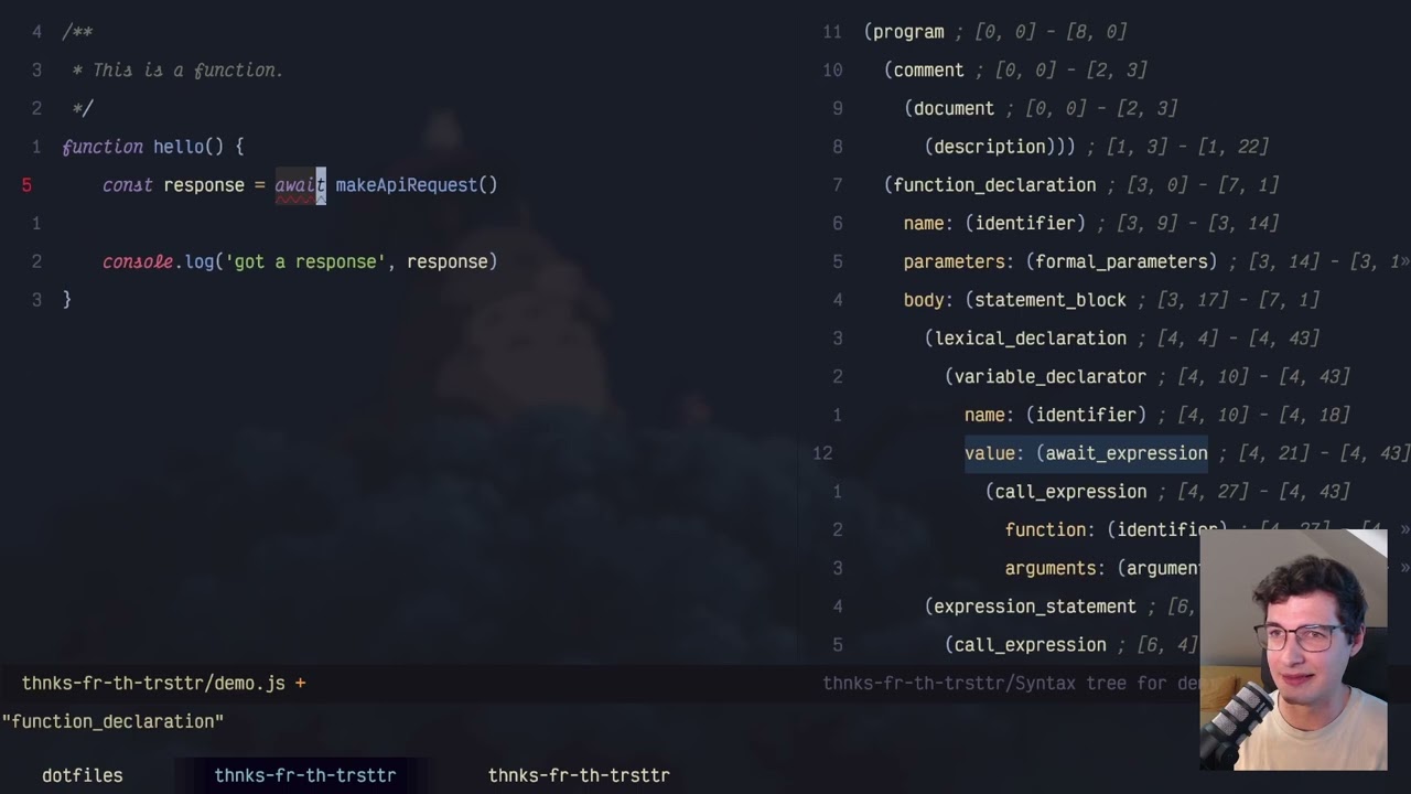 Thnks fr th Trsttr - Tiny text editing automations with Treesitter | NeovimConf 2024