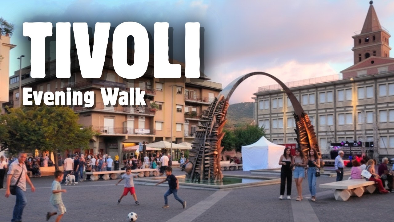 Tivoli, Italy Walking Tour 🇮🇹 | Evening Stroll Through Tivoli on a Rome Day Trip | 4K