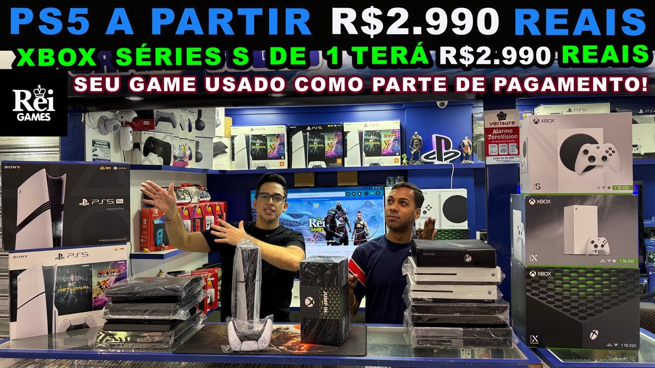 PS5 A PARTIR R$2.990!!! XBOX SÉRIES S DE 1 TB R$2.990! REI GAMES SANTA IIFIGÊNIA