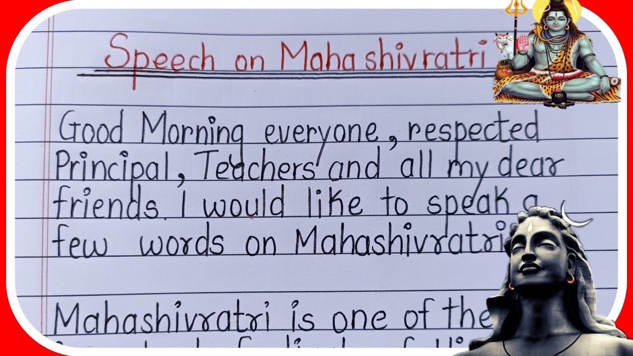 speech on mahashivratri | mahashivratri speech in English | speech for students | speech
