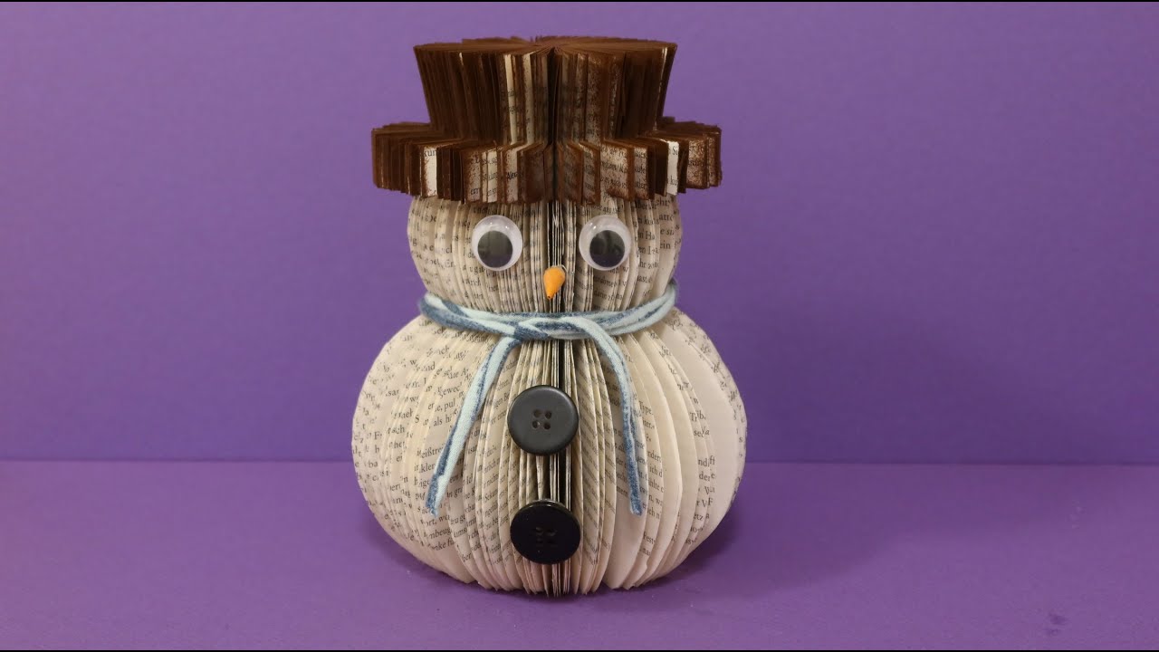 Schneemann basteln aus Buch