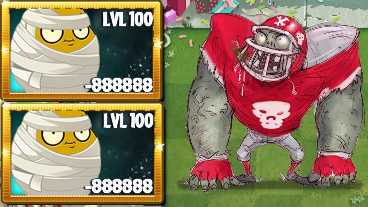 PvZ 2 1000 Plants Level 100 Vs 3 All Star Zombies Level 100