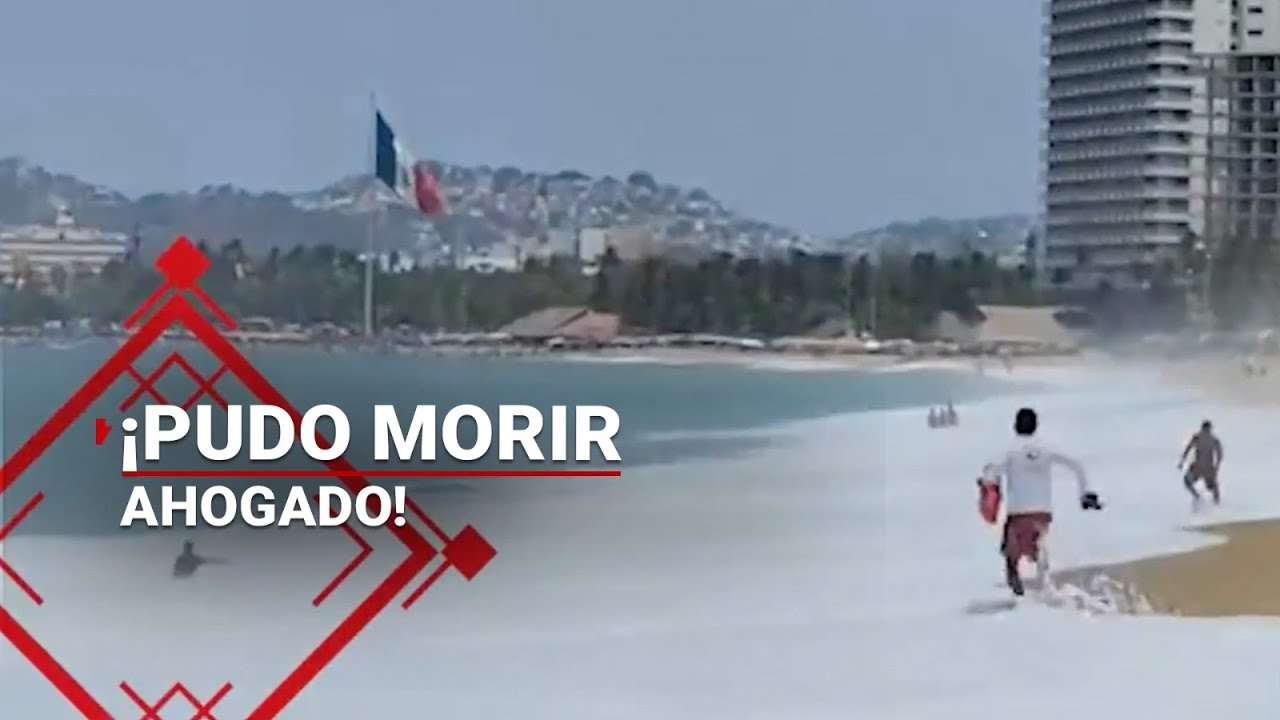 ¡QUÉ ANGUSTIA! | Un NIÑO de 13 años estuvo a punto de perder la vida ahogado en el mar de Acapulco