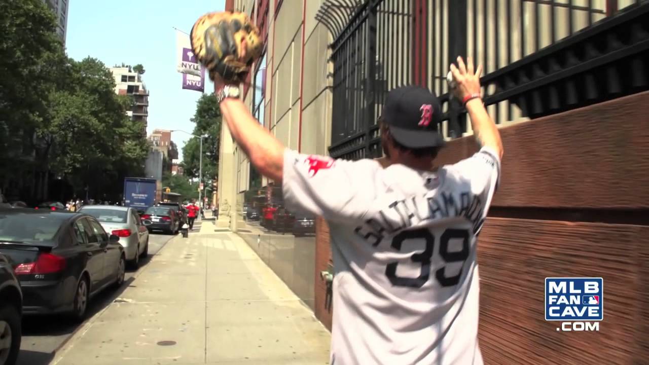 Jarrod Saltalamacchia Plays Catch With New York