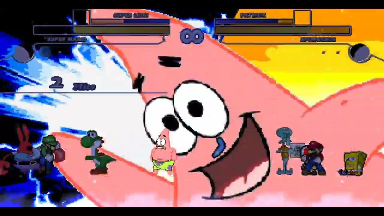 Mugen Fighting Jam 1.1 - Team Super Mario vs Team Spongebob (4v4)