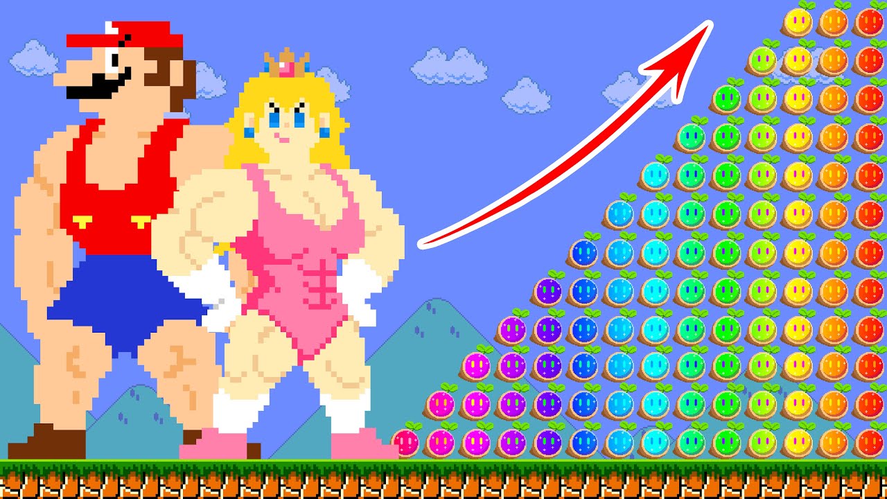 Super Mario Bros. But Wonder Rainbow Seed  = Muscular Mario... | ADN MARIO GAME