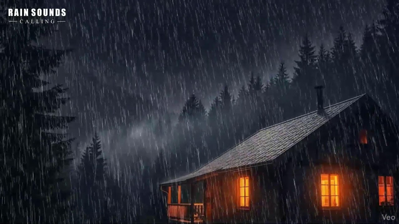 Rain Sounds and Thunder on Cabin Roof for Deep Sleep | Relaxing Night Storm ASMR