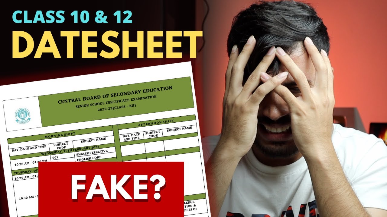 KYA DATE SHEET AGYI? CBSE 2022-23 CLASS 12 | FAKE or REAL? CBSE UPDATE