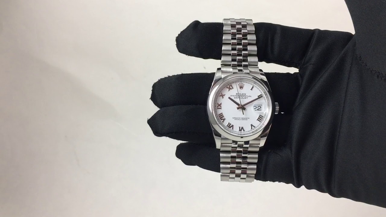 Review of the Rolex Datejust 36mm White Roman Dial Domed Bezel on Jubilee Bracelet 126200.