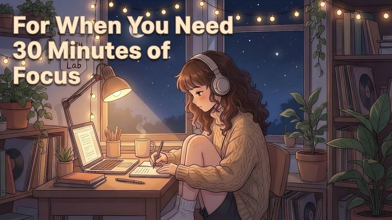 【作業用BGM】夜の静かな部屋🌙 集中できる癒し音楽 【30分】