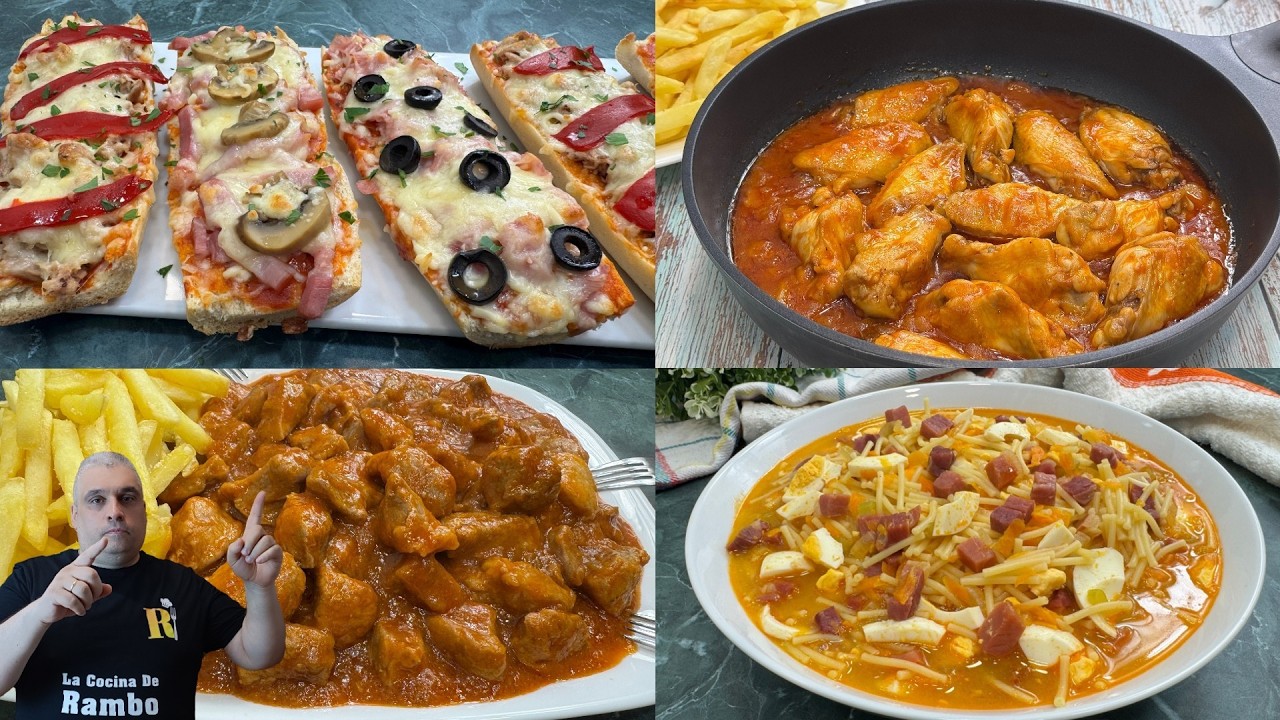 4 Recetas Fáciles, Rápidas y Económicas ¡Te encantará! 😍 Cenas o Comidas Sabrosa