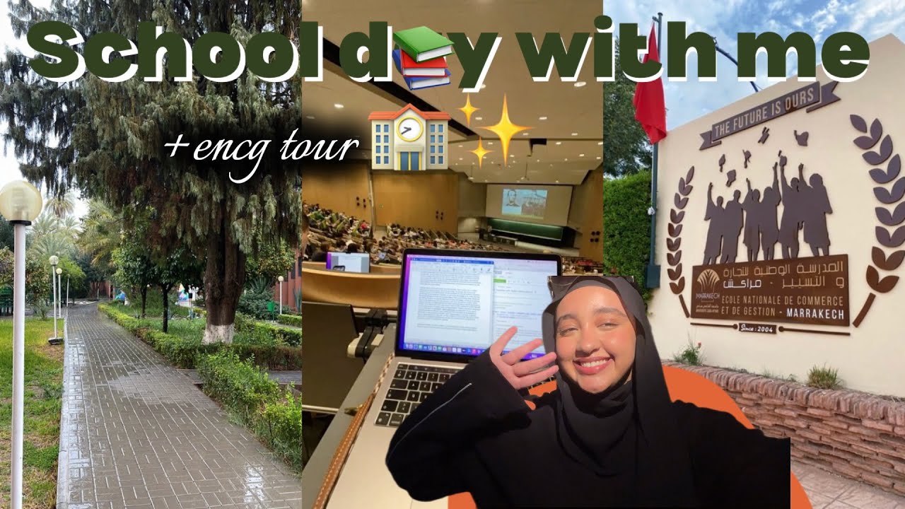 Spend the day with me at ENCG + tour of the school 🏫📚✨| دوزوا معيا نهار ديال القراية