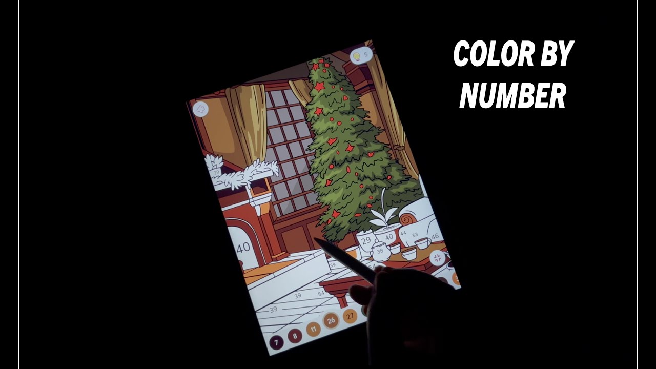 Happy Color ASMR 🎄 - Cozy Christmas Fireplace & Tree (iPad Paint by Number)