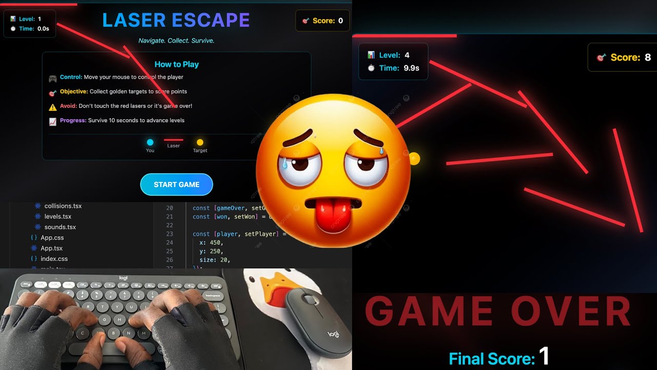 Asmr programming - What A Laser Escape Game 🎉 - No Talking