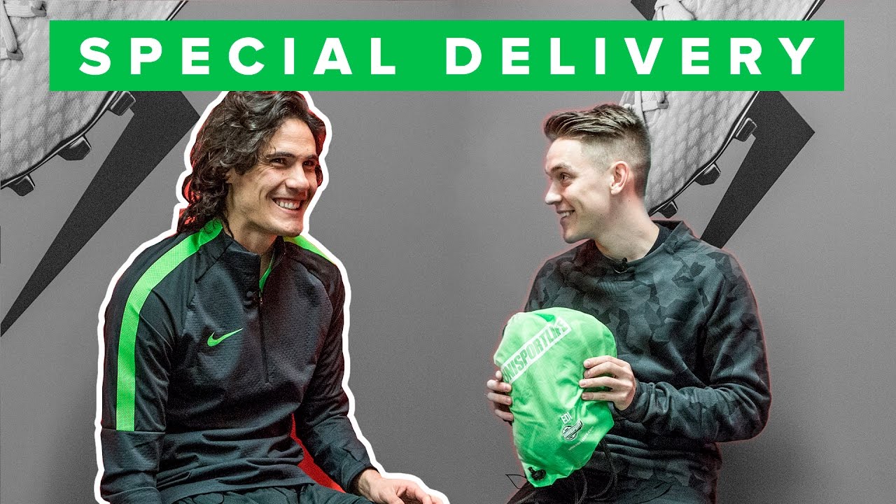 DELIVERING NEW NIKE BOOTS TO EDINSON CAVANI