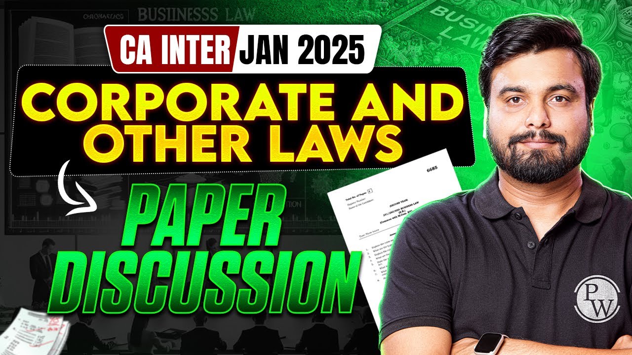 CA Inter Jan 2025 Corporate And Other Laws Paper Discussion📃📃