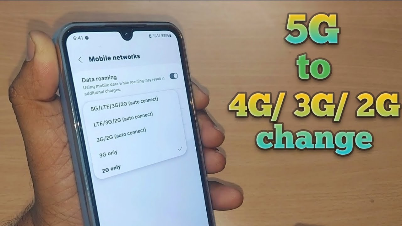 5G to 4G/3G/2G change on samsung galaxy | how to change network on samsung phone