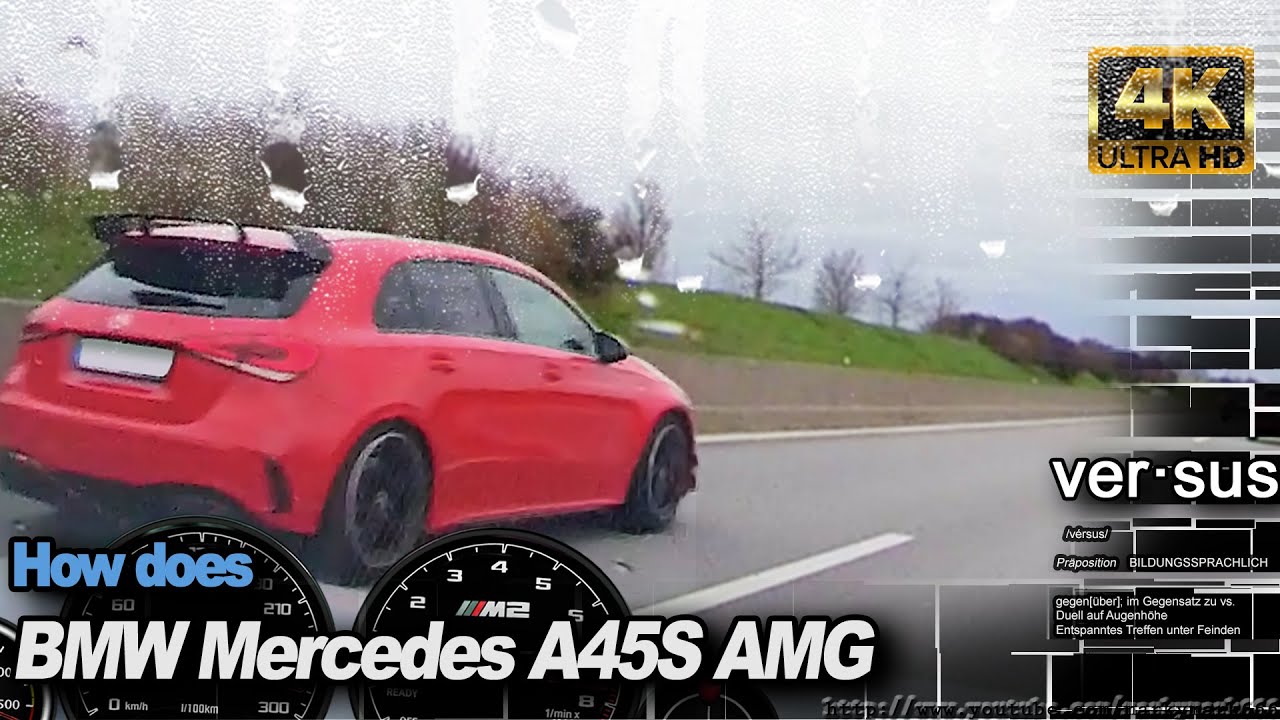 Full Blast Autobahn Drive BMW M2 Competition vs Mercedes A45 AMG 4MATIC+ +80-245 RaceRender [4k]