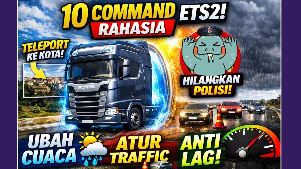 WAJIB TAHU! Console Command ETS2 Paling Berguna untuk Pemula (Anti Tilang & Bisa Teleport!)