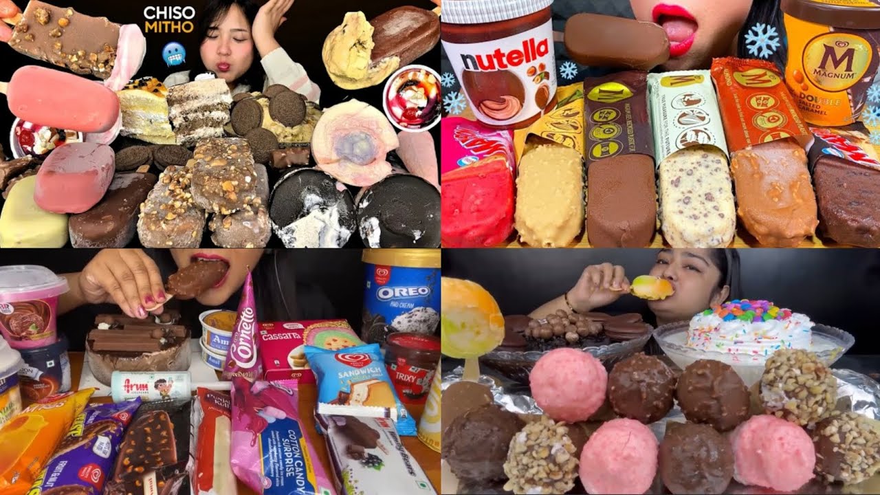 ASMR EATING LOTS OF TASTY ICECREAM , CAKE , CHOCOLATE, #asmr 