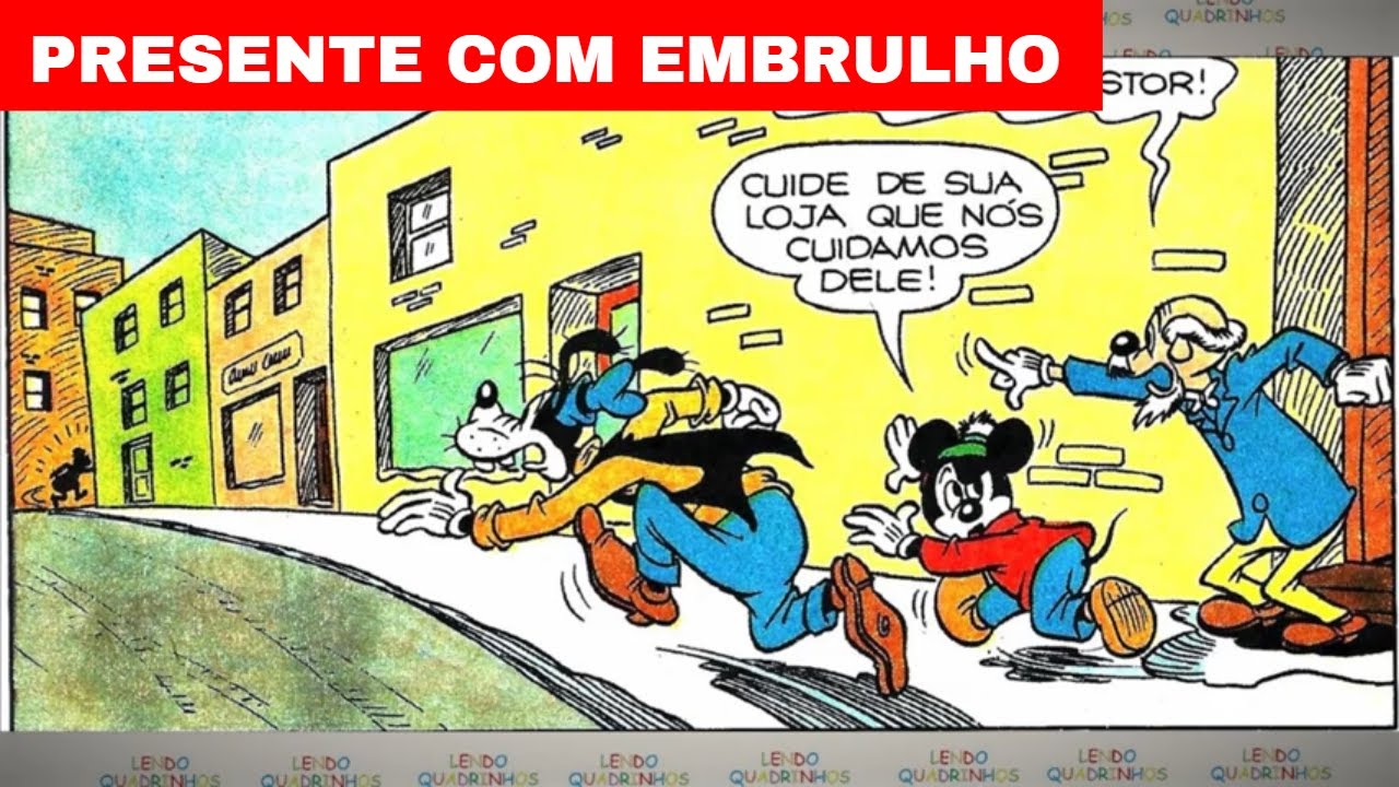 MICKEY E PATETA EM PRESENTE COM EMBRULHO| História em quadrinhos narrada