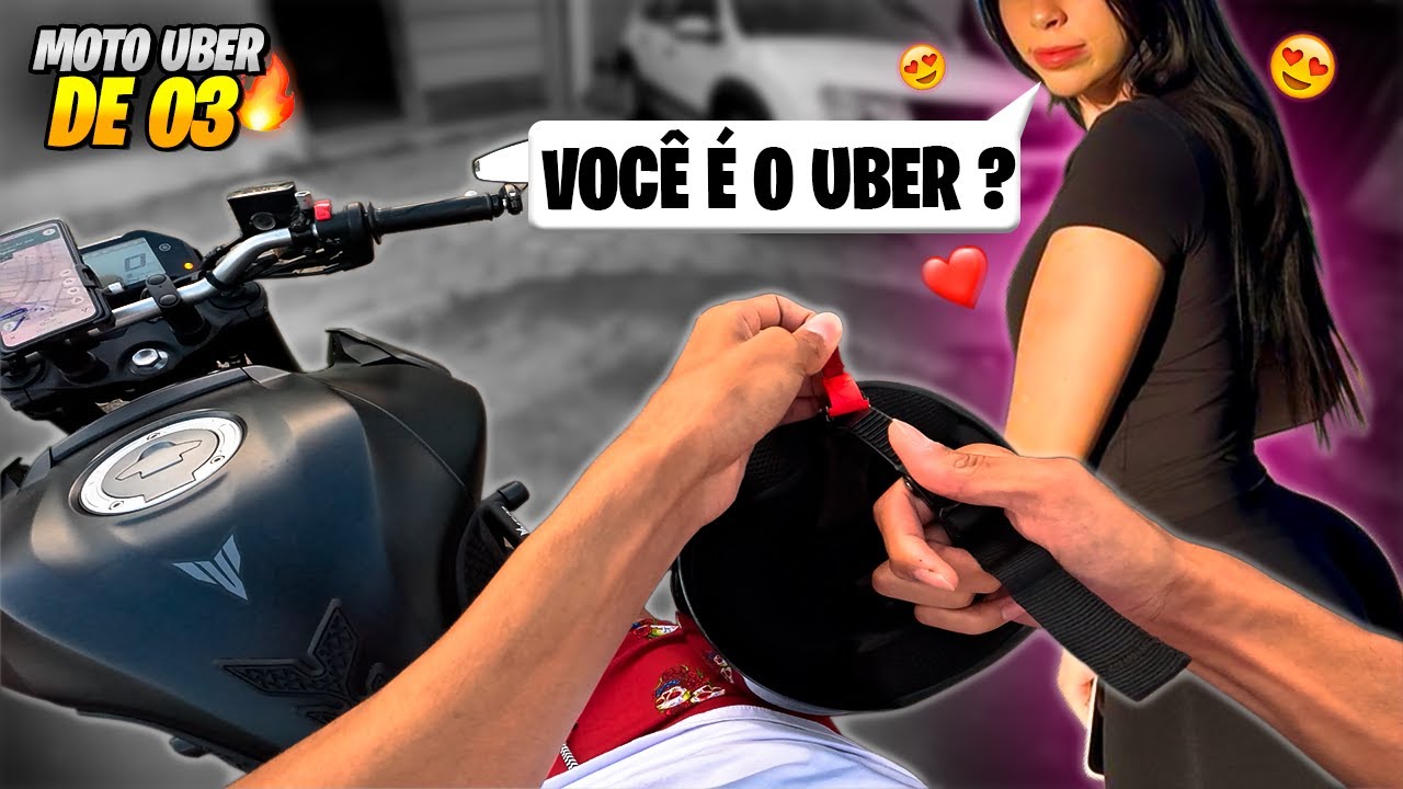 FIZ UBER MOTO DE MT 03 | ela n&atilde;o acredito!! 😂🔥