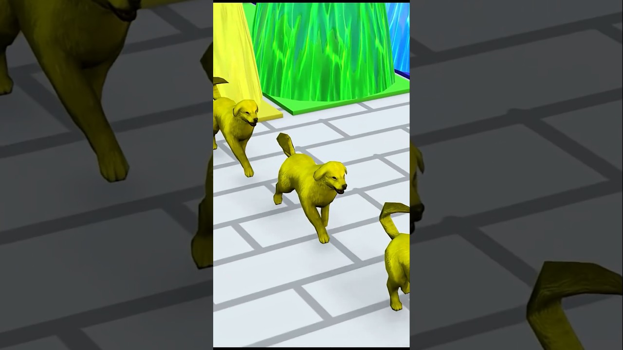 Игра «Длинная горка» с собакой, 3D-игра с животными, забавные 3D-животные 