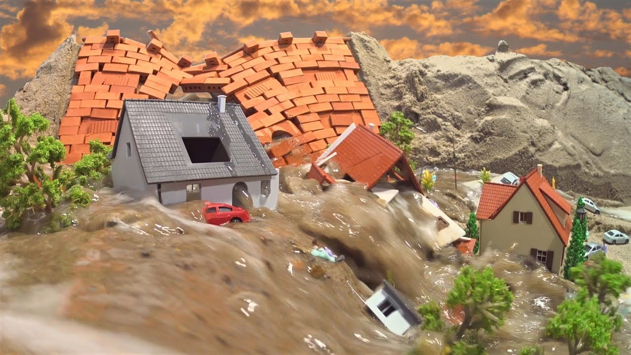 Natural Disaster Experiments - Dam Breach Simulations - Flood Disasters vs Mini Models