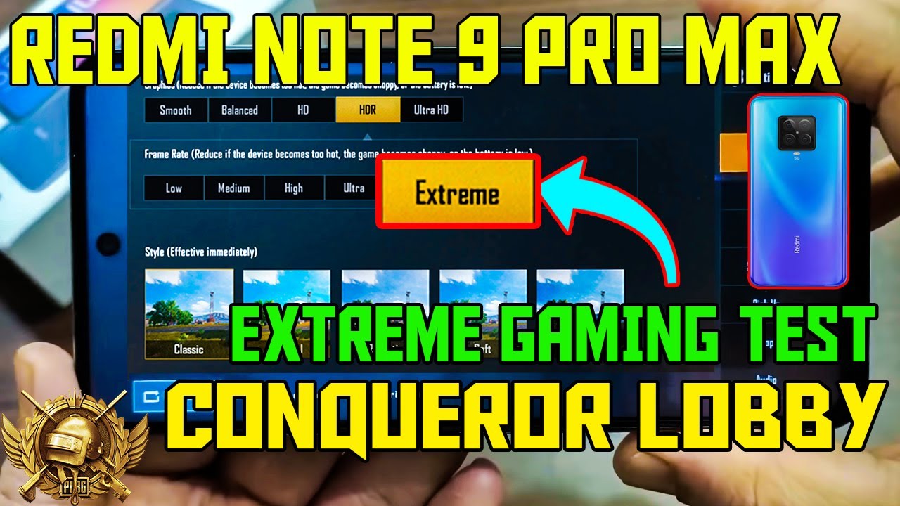 REDMI NOTE 9 PRO MAX EXTREME GAMING TEST | REDMI NOTE 9 PRO MAX PLAY IN HDR SETTING ON PUBG | HINDI