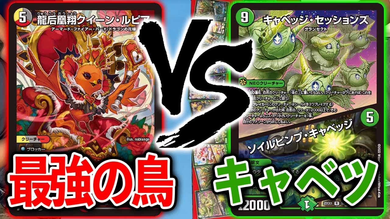 【対戦実況】現在最強デッキ：ファイアーバード　VS　最重量デッキ：水自然キャベツ