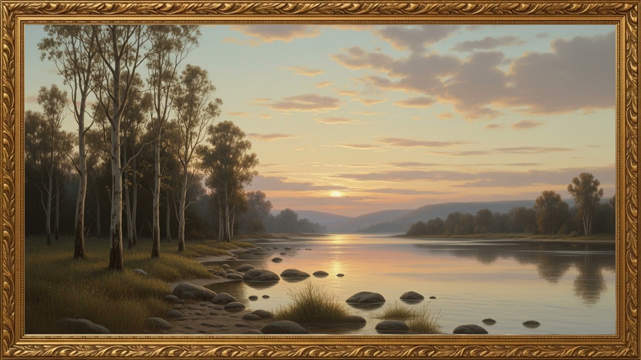 Riverside Glow Landscape | Calm Fine Art Experience