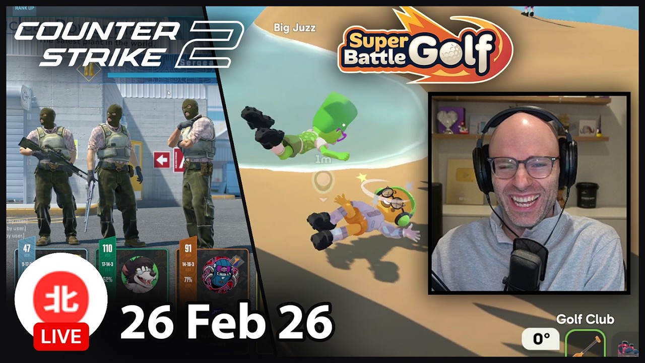 Counter-Strike 2 / Super Battle Golf - 26 Feb 2026 - Unofficial Northernlion VOD without Chat