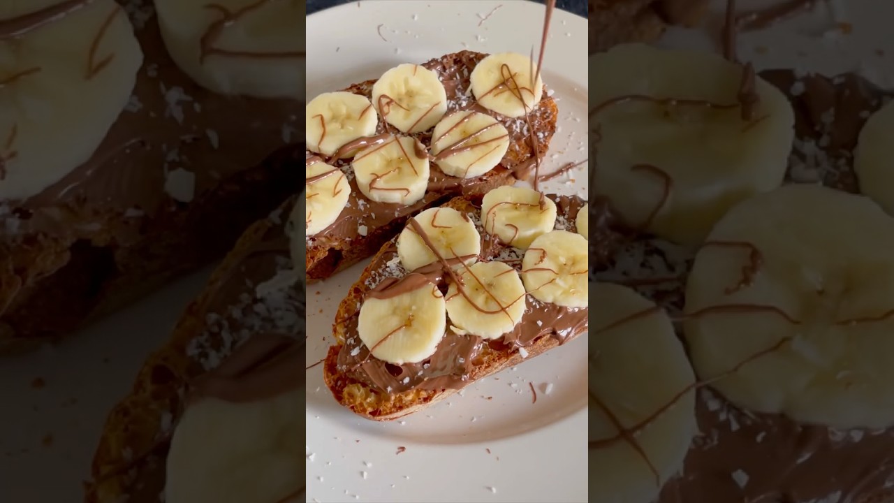 Colazione perfetta 😍 Face, veloce e troppo buono 😋 #nutella #banana #pane #ricetta