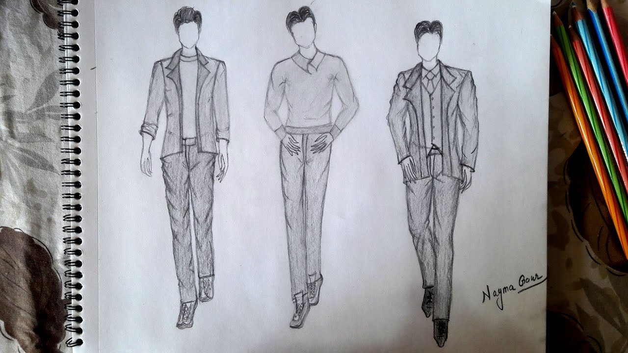 How to draw  men sketch