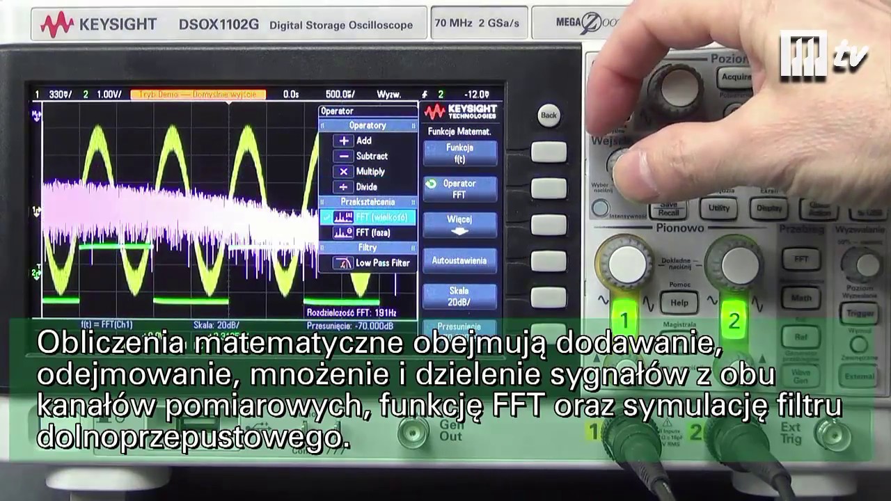Test oscyloskopu Keysight DSOX1102G