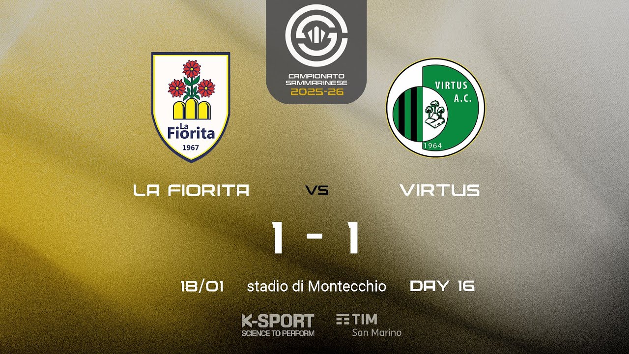 Campionato Sammarinese 2025-26, 16. giornata | HL La Fiorita - Virtus 1-1