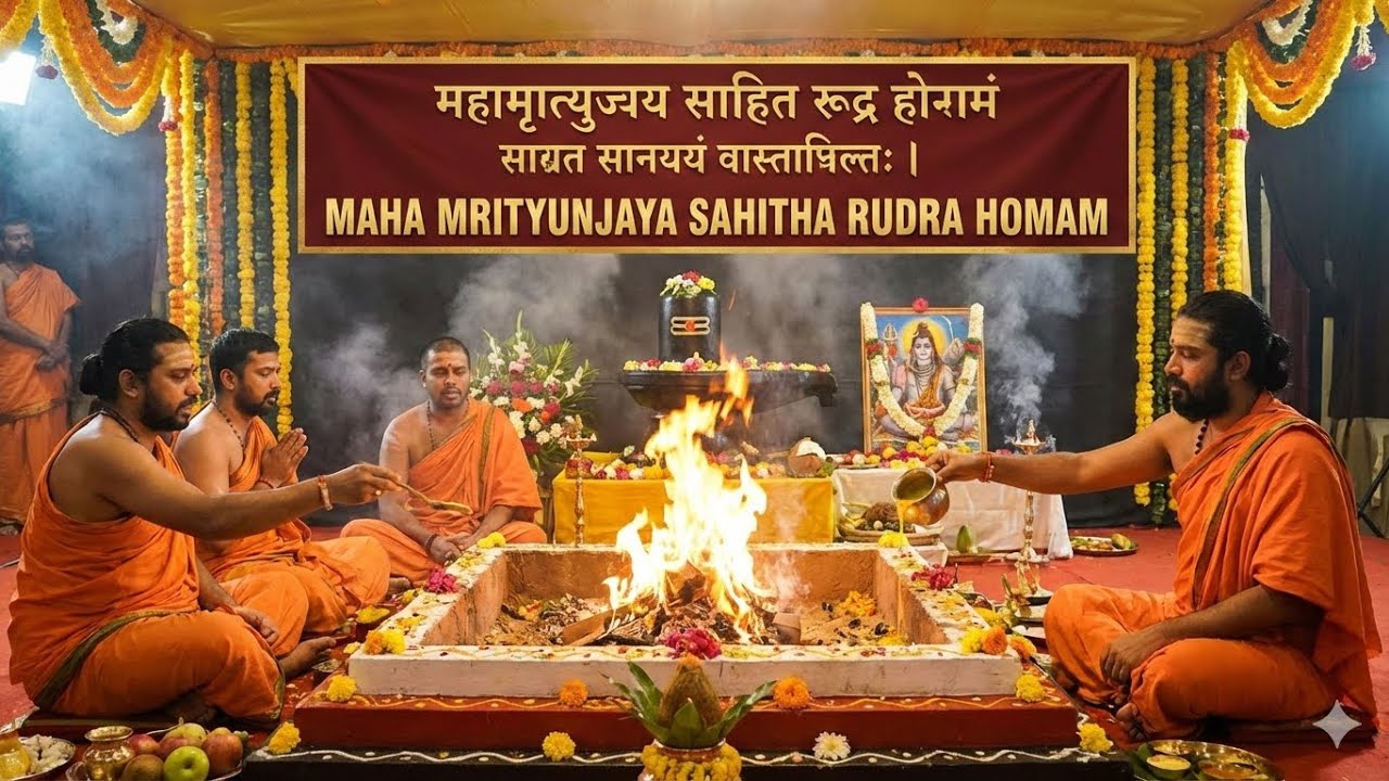 Maha Mrityunjaya Sahitha Rudra Homam#Kakatiyanagar#ramachandrapuram#srisalam#