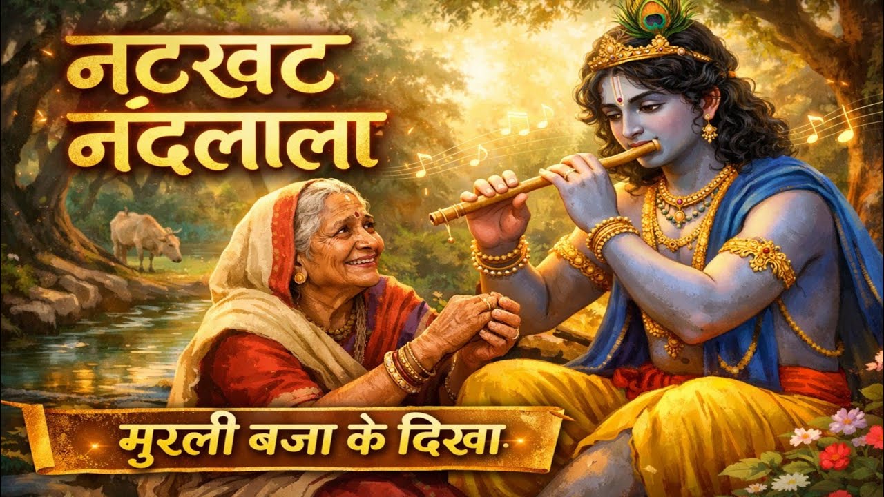 सुनते ही भावुक हो जाएंगे 😍 नटखट नंदलाला | मुरली बजा के दिखा | New Krishna Bhajan 2026 #kukukhadoliya