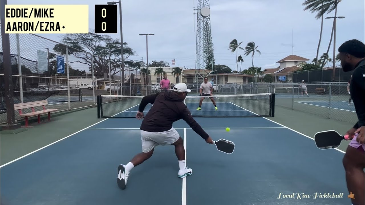 How’s the New Angle? | Mens Doubles Pickleball | Eddie/Mike vs Aaron/Ezra | O’ahu, HI