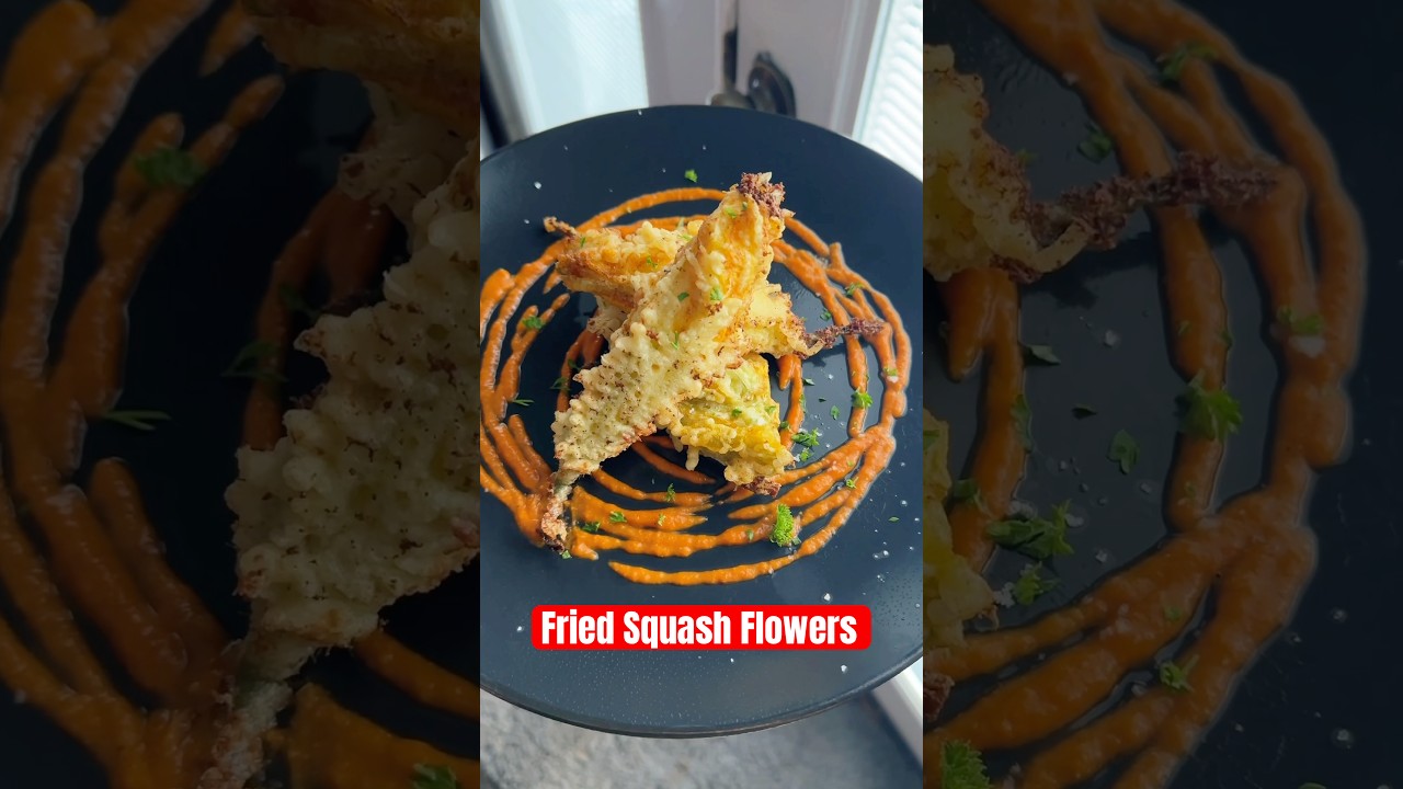 Fried squash flowers! #garden #farming  #cooking