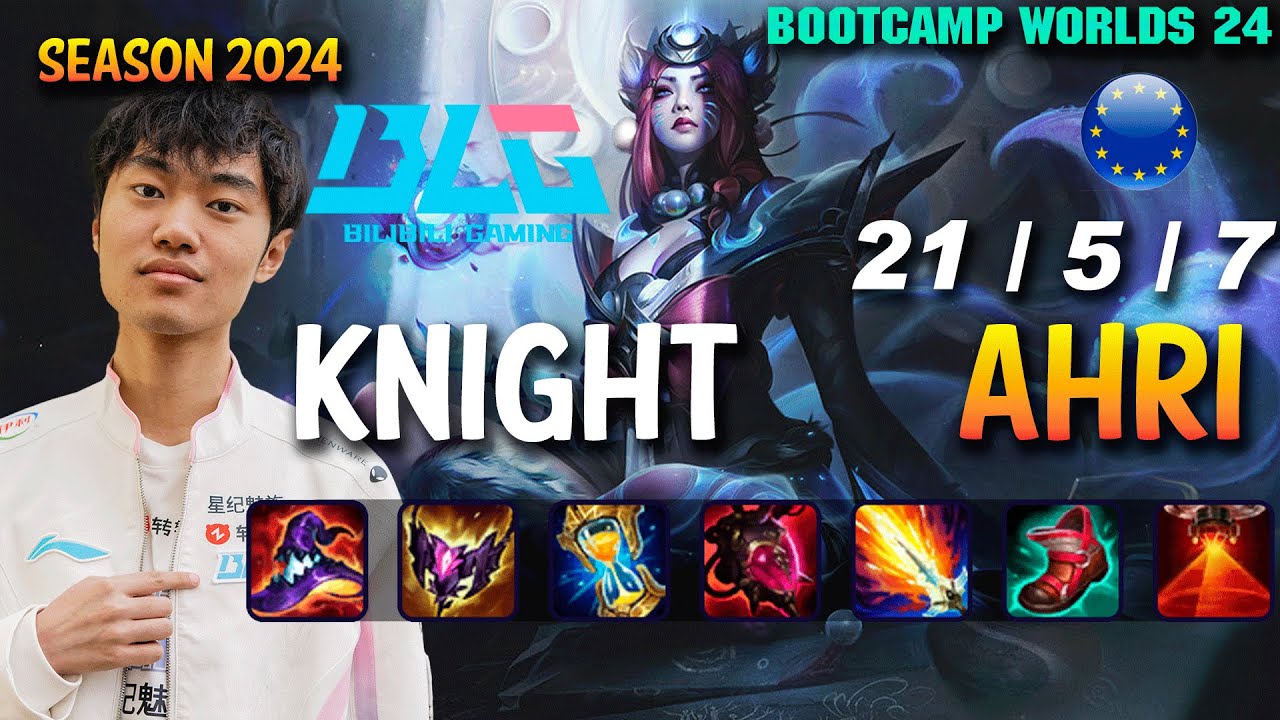 BLG Knight AHRI vs QUINN Mid - Patch 14.21 EUW Ranked WORLDS 2024 Bootcamp | lolrec