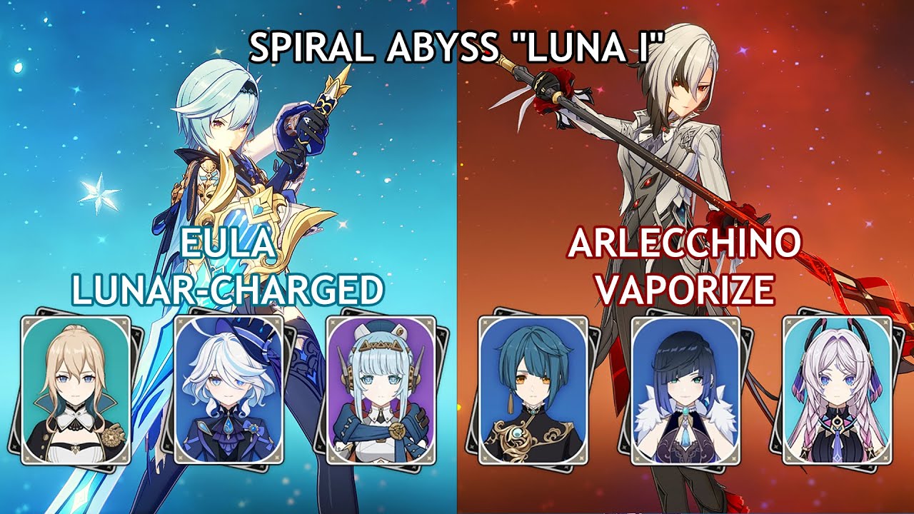 C6 Eula Lunar Charged / C1 Arlecchino Vaporize | Spiral Abyss Floor 12 Genshin Impact 