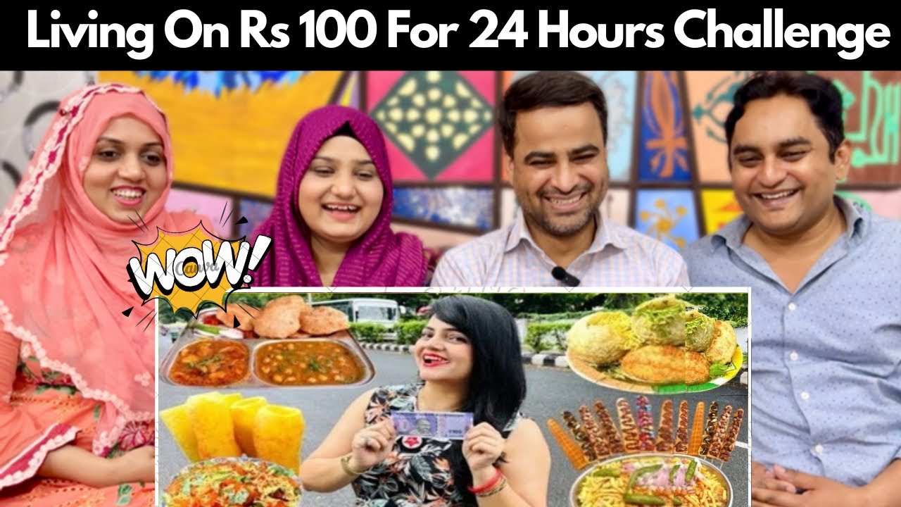 Living On Rs 100 For 24 Hours Food Challenge | Vadodara Food Challenge | Amber Rizwan Reaction!