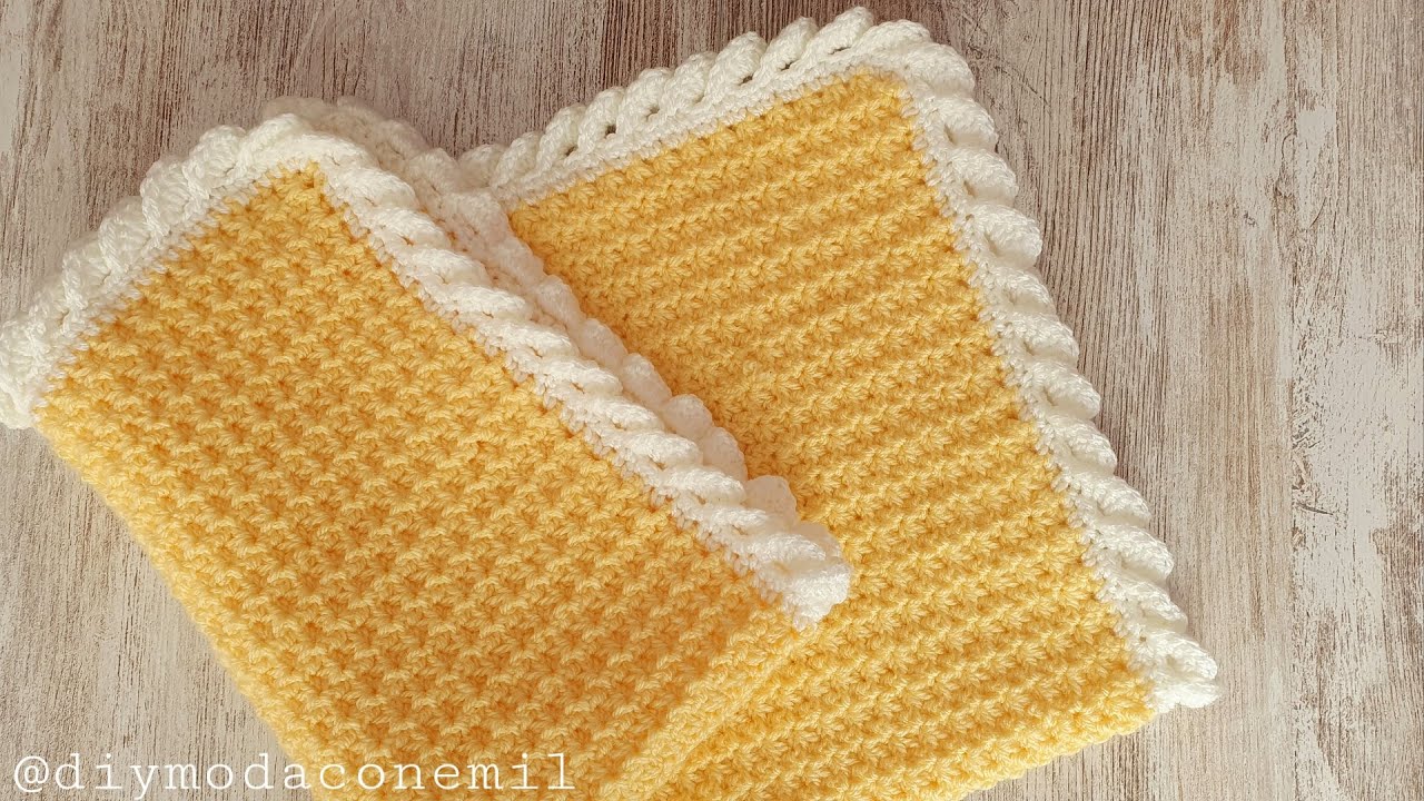 Como tejer manta a crochet para cuna de bebé recién nacido 65X80