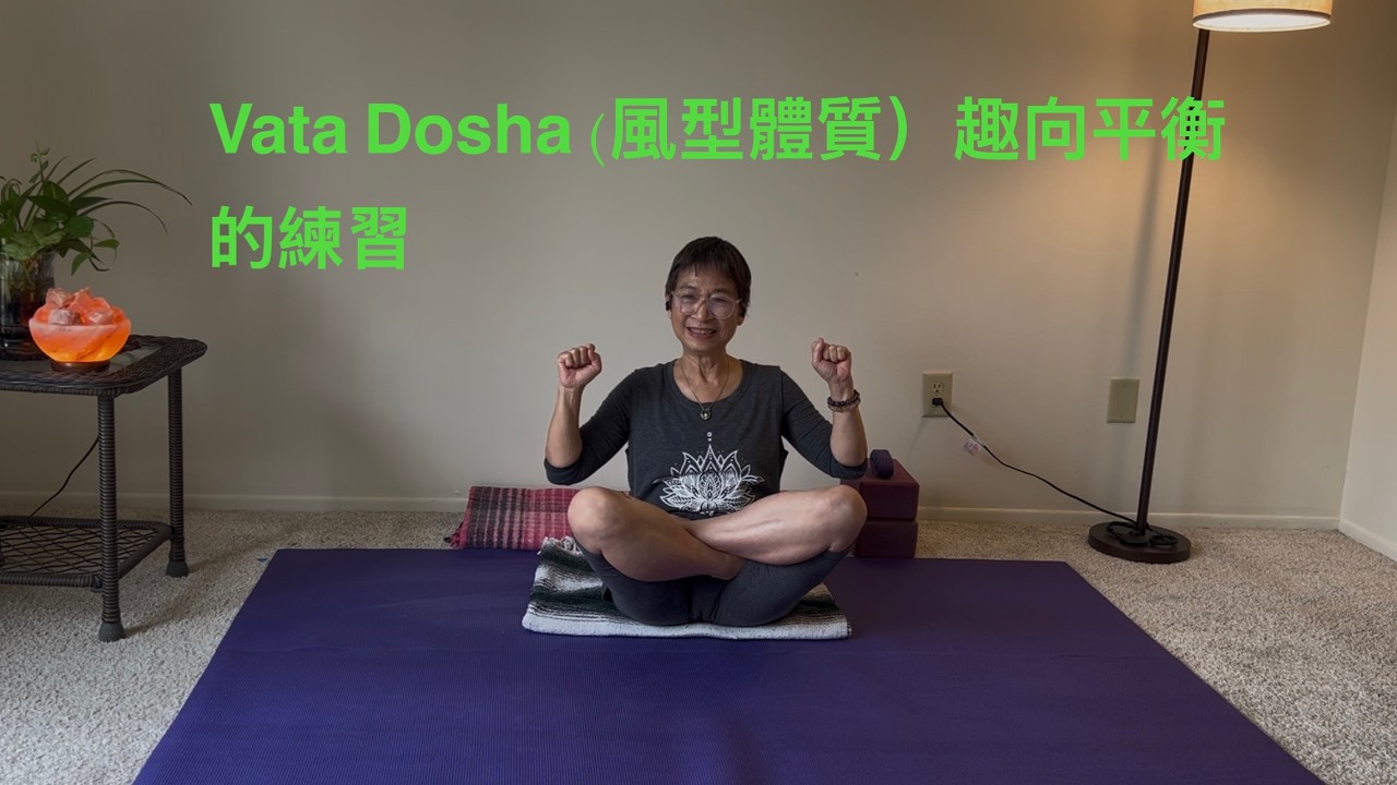 【上課片段 】：Vata  Dosha（ 風型體質）屬於不安者，趣向平衡的練習。