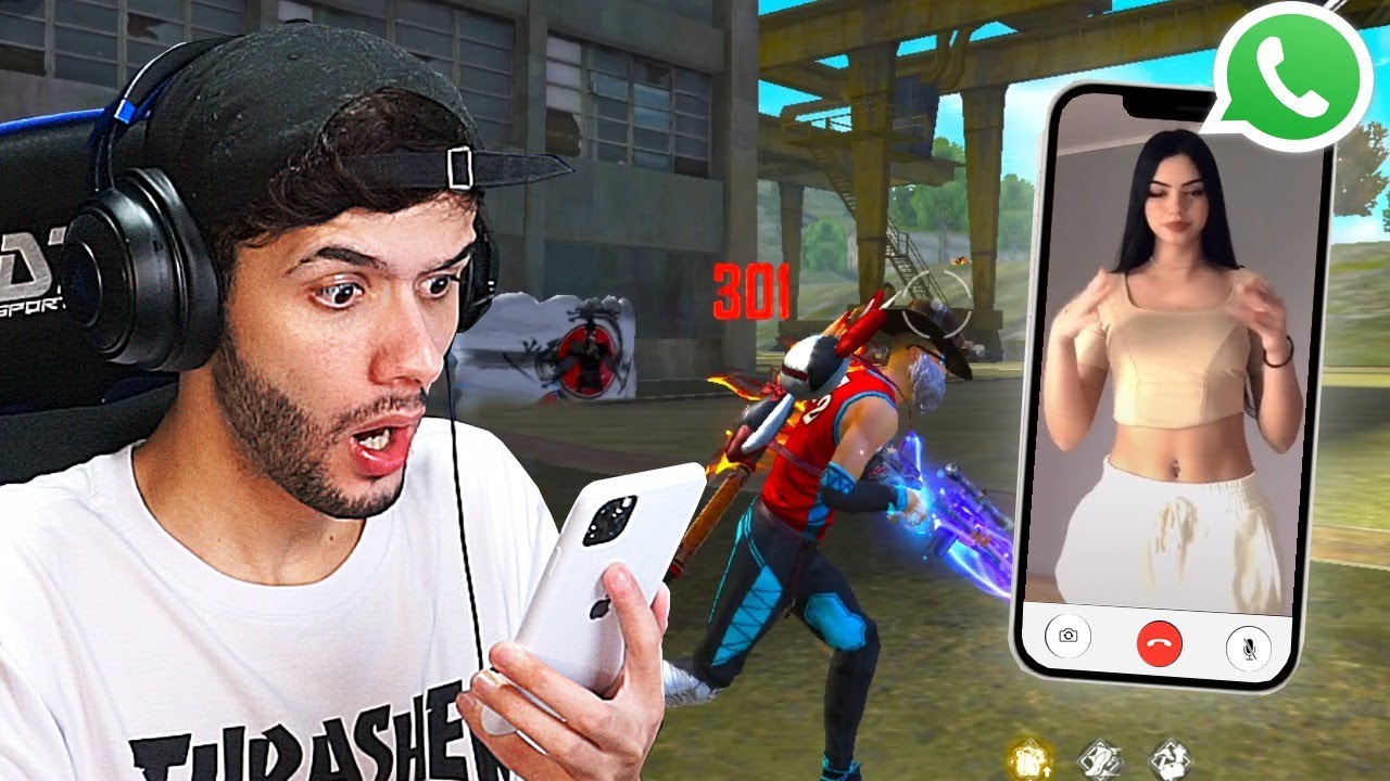 MINHA CRUSH REVELOU SEU ROSTO NO MEIO DA PARTIDA DE FREE FIRE!! 😍
