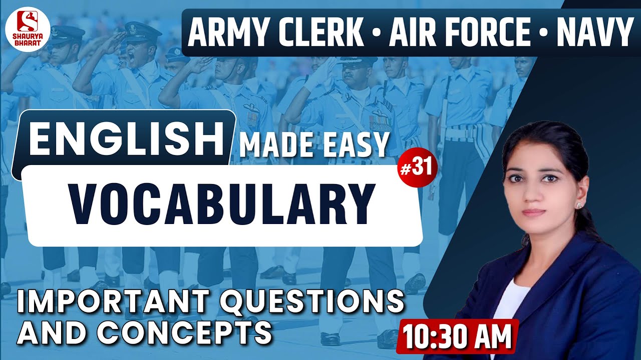 #31 Vocabulary Classes (Part 31) for Army Clerk / Air Force / Navy | By Lalita Ma'am