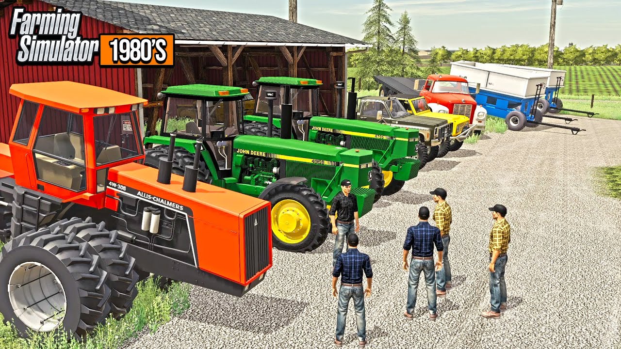 AUCTION DAY! LOCAL FARMERS HAVE A RETIREMENT AUCTION (WITH REAL AUCTIONEER) | FARM SIM 1980'S